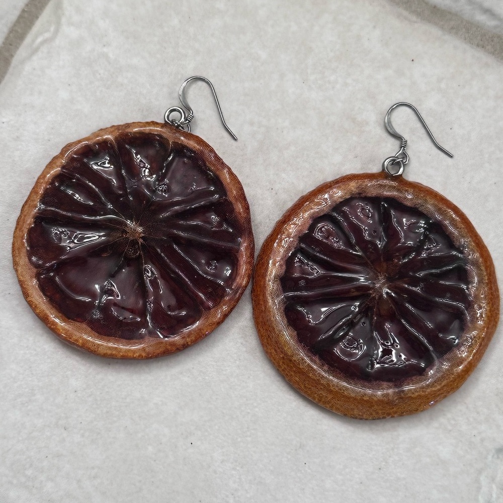 Unique Citrus Slice Earrings